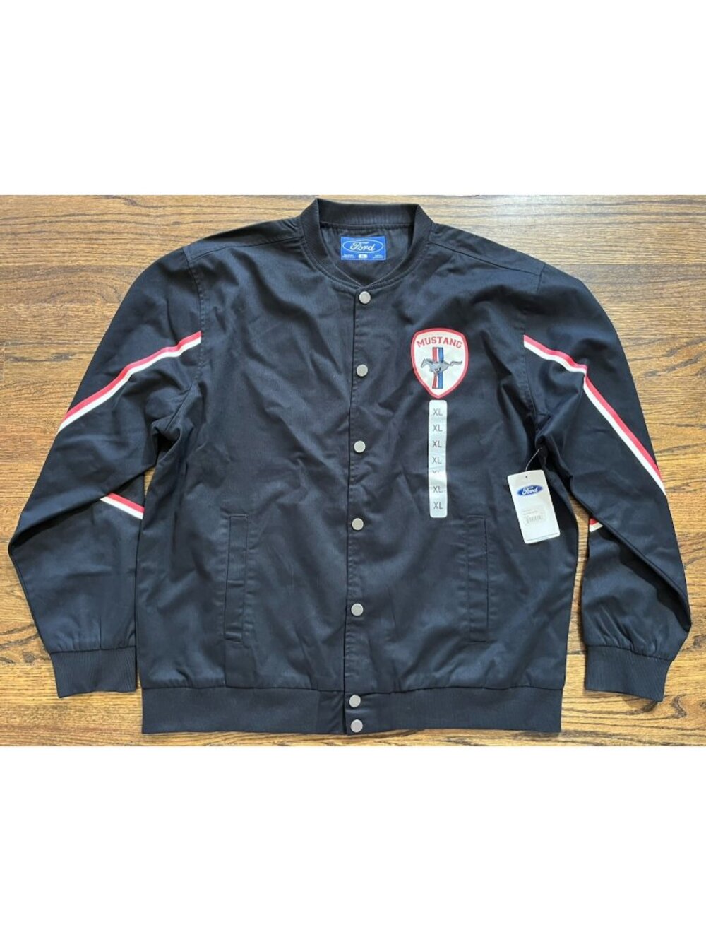 Ford Mustang Road Trip Snap Button Bomber Racing Canvas Jacket NWT Men’s XL